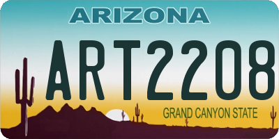 AZ license plate ART2208