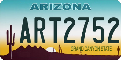 AZ license plate ART2752