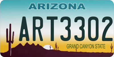 AZ license plate ART3302