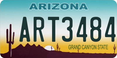 AZ license plate ART3484