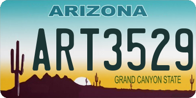 AZ license plate ART3529
