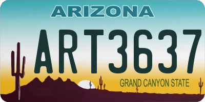 AZ license plate ART3637