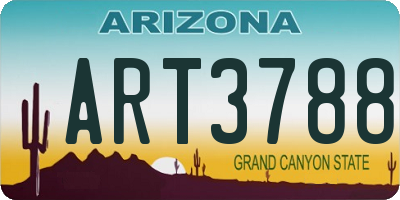 AZ license plate ART3788