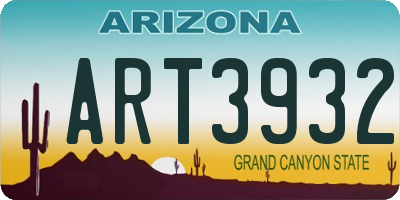 AZ license plate ART3932