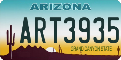 AZ license plate ART3935