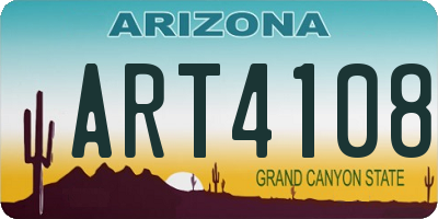 AZ license plate ART4108