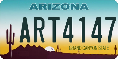 AZ license plate ART4147