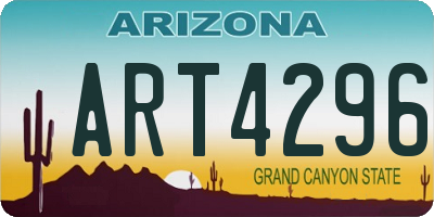 AZ license plate ART4296