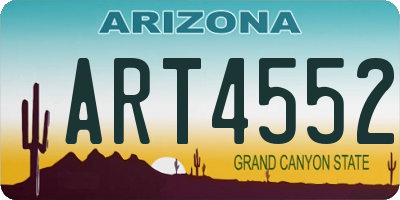 AZ license plate ART4552