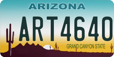 AZ license plate ART4640