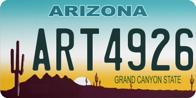AZ license plate ART4926