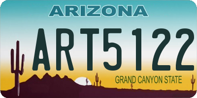 AZ license plate ART5122