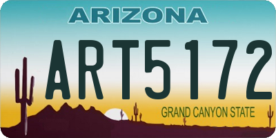 AZ license plate ART5172
