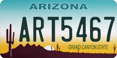 AZ license plate ART5467