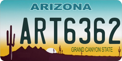 AZ license plate ART6362