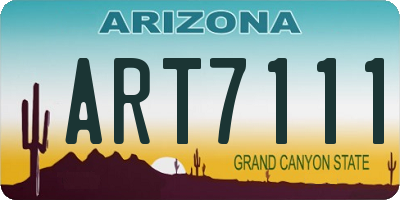 AZ license plate ART7111
