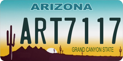 AZ license plate ART7117