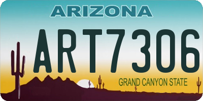 AZ license plate ART7306