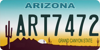 AZ license plate ART7472