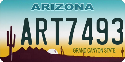 AZ license plate ART7493
