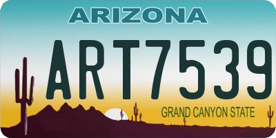 AZ license plate ART7539