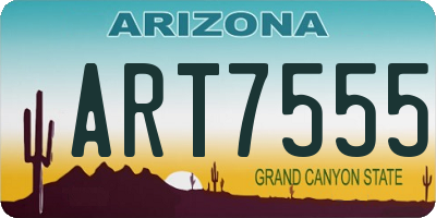 AZ license plate ART7555