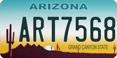 AZ license plate ART7568