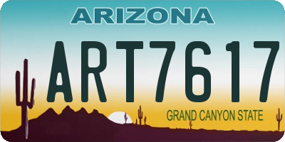 AZ license plate ART7617