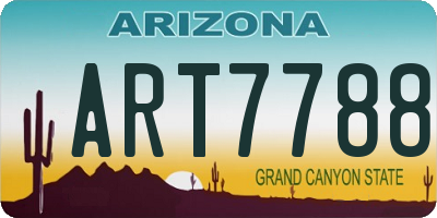 AZ license plate ART7788