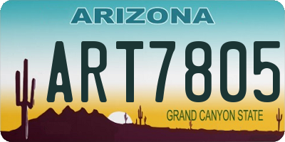 AZ license plate ART7805