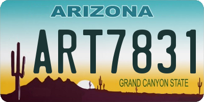 AZ license plate ART7831