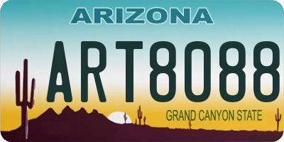 AZ license plate ART8088