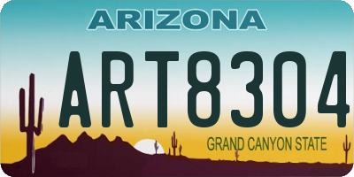 AZ license plate ART8304