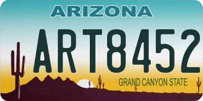 AZ license plate ART8452