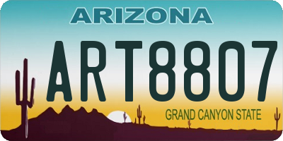 AZ license plate ART8807