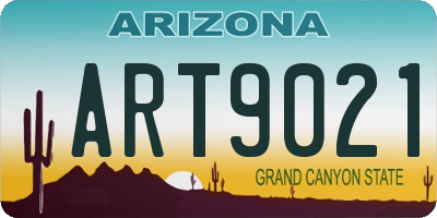 AZ license plate ART9021