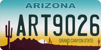AZ license plate ART9026