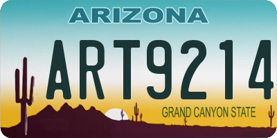 AZ license plate ART9214