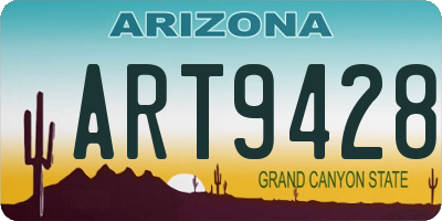 AZ license plate ART9428