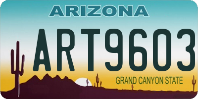 AZ license plate ART9603