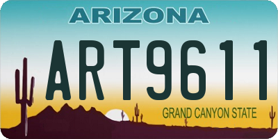 AZ license plate ART9611