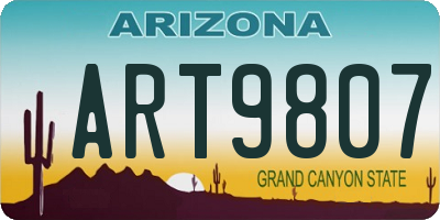 AZ license plate ART9807