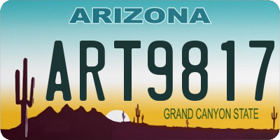 AZ license plate ART9817