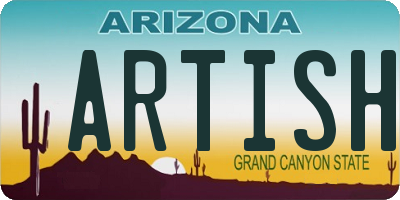 AZ license plate ARTISH