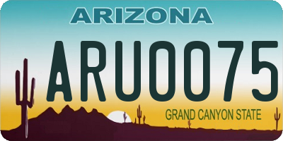 AZ license plate ARU0075