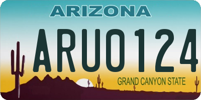 AZ license plate ARU0124