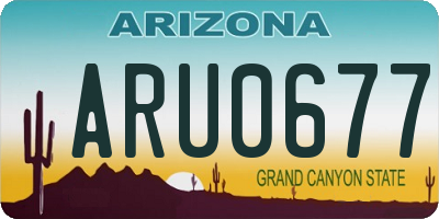 AZ license plate ARU0677