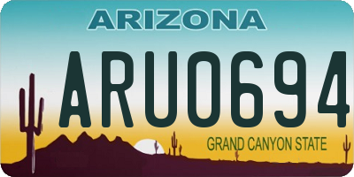 AZ license plate ARU0694