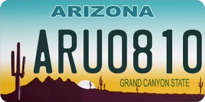 AZ license plate ARU0810