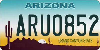 AZ license plate ARU0852